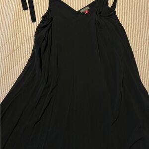 Vince Camuto Black V-Neck Slip Dress with Thin Straps